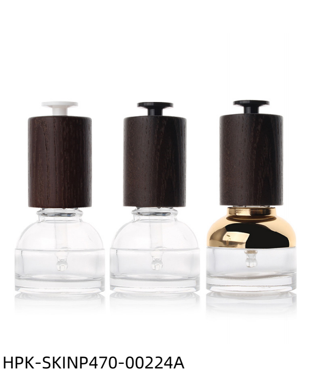 Glass Bottle with Wood T-shaped Push-button Pipette Cap